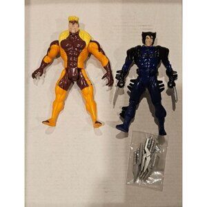 Toy Biz 1993 Marvel X-Men Loose 5" Action Figures: Wolverine and‎ Sabertooth